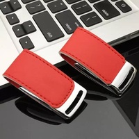 Nuevo regalo de cuero genuino USB 2,0 controlador flash memoria de disco U 8G de cuero de la PU de memoria de 16GB de cuero de la PU de disco u