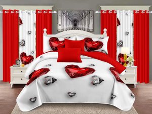 Bộ chăn ga gối đệm hoa hướng dương mát lạnh bằng <span class=keywords><strong>polyester</strong></span>, khuyến mãi nóng tại Florida, Mỹ - 12 món, kèm rèm cửa - Product Image 4