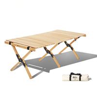MOBI GARDEN YUNRUI Table pliante portable à motif de bois Table de camping en fer enroulable au design moderne pour barbecue en plein air pique-nique à usage domestique