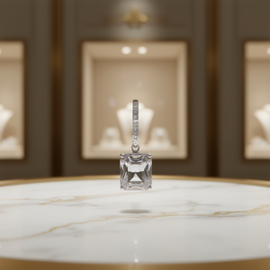 Pendentif en diamant rose E1545, taille émeraude, couleur fantaisie naturelle, bijoux de style classique pour femmes - Product Image 2