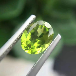 YZ Agustus batu keberuntungan batu permata Peridot alami batu kelahiran segi oval kalung Peridot hijau manik-manik Peridot kristal zaitun - Product Image 2