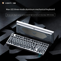 Clavier mécanique programmable sans fil WEIKAV Max102 RGB rétroéclairé QMK/VIA, USB Type-C, tri-mode, 87 touches, pour ordinateur portable, jeux, e-sport