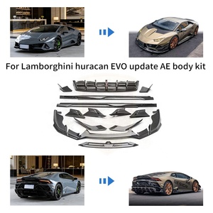 Kit carrosserie en carbone sec style AE pour Lamborghini Huracan EVO LP610 : Lame avant, jupes latérales, diffuseur arrière, coins de pare-chocs - Product Image 3