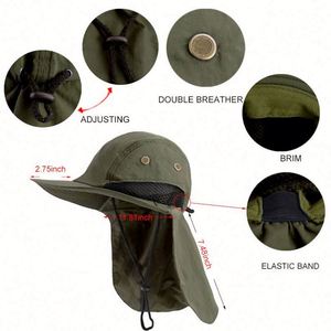 Chapeau de soleil unisexe personnalisé avec logo pour activités de plein air, randonnée, escalade, avec protection de nuque, en maille, pour l'été, la plage, la pêche, et chapeau bob de safari pour enfants. - Product Image 3
