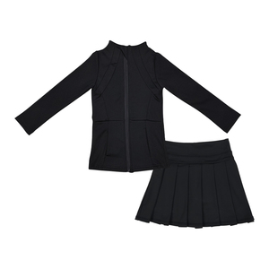 Nessuna tariffa contattaci GLD1381 RTS Boutique occidentale abbigliamento Yoga con cerniera kaki <span class=keywords><strong>manica</strong></span> <span class=keywords><strong>lunga</strong></span> con gonne set abbigliamento ragazza atletica - Product Image 3