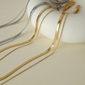 Collar <span class=keywords><strong>de</strong></span> cadena <span class=keywords><strong>de</strong></span> serpiente plana <span class=keywords><strong>de</strong></span> <span class=keywords><strong>acero</strong></span> <span class=keywords><strong>inoxidable</strong></span> 304 chapado en oro <span class=keywords><strong>Hoya</strong></span> al por mayor, gargantilla unisex, joyería <span class=keywords><strong>de</strong></span> moda, collares en capas - Product Image 6