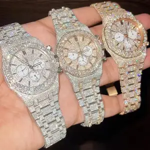 großhandel sport diamant-armbanduhr luxus iced out watch herren damen automatische mechanische uhren moissanite-uhren