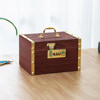 Dropshipping Shopify Rétro Coffre au Trésor en Bois Boîte de Rangement Serrure et Clé Organisateur Tirelire Vintage Bijoux Boîte de Rangement