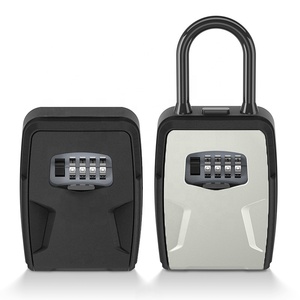 Hợp kim nhôm treo tường khóa khóa hộp đẩy nút treo tường an toàn Tủ chìa khóa màu xám an toàn - Product Image 4