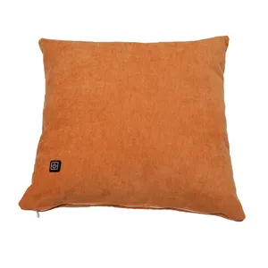 Três velocidades de controle de temperatura quadrado macio decorativo aquecimento elétrico Throw Pillow portátil aquecido travesseiro