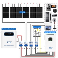 Système d'énergie solaire 3KW 5KW 10kva 20kwa, onduleur hybride, pack lithium 51.2v, kit de montage sur toit, MPPT, onde sinusoïdale pure, système solaire domestique