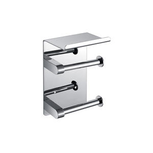 Porte-papier toilette mural en acier inoxydable JZJ, rectangulaire, minimaliste, sans perçage, finition brillante - Product Image 3