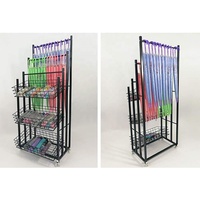 Support de présentation rotatif pour parapluies en métal noir de type sur pied, vente chaude pour les magasins de détail