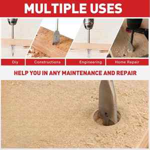 ชุดดอกสว่านแบบสปาด 1/4 นิ้ว ถึง 1-1/<span class=keywords><strong>2</strong></span> นิ้ว ทำจากเหล็กกล้าคาร์บอน พร้อมก้านเปลี่ยนเร็ว สำหรับงานไม้ - Product Image 3