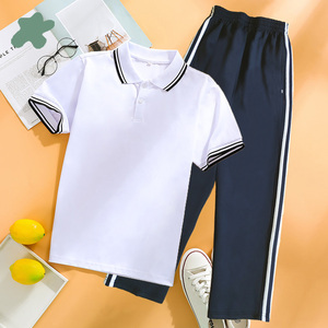 Combinaison de sport à manches courtes en coton pour les élèves du primaire, du collège et du lycée, <span class=keywords><strong>uniforme</strong></span> d'équipe pour garçons et filles - Product Image 2