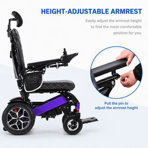 <span class=keywords><strong>Fauteuil</strong></span> <span class=keywords><strong>roulant</strong></span> électrique inclinable en alliage d'aluminium pliable, nouveau modèle, fourni par l'usine, pour personnes handicapées - Product Image 4