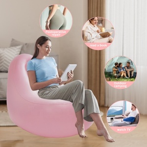 Home Use PVC Customized Living Room Air <b>Sofa</b> Folding <b>Inflatable</b> Furniture <b>Inflatable</b> Flocked <b>Sofa</b> Chair Set - Product Image 5
