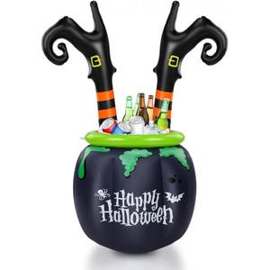 Halloween PVC Inflatable Lightweight Foldable <b>Witch</b> <b>Legs</b> Cauldron Candy Bowl - Product Image 1