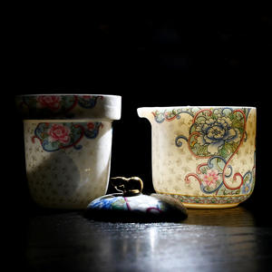 Service à thé de voyage, une théière, trois tasses, théière en céramique portable, tasses à thé pour le camping en plein air, cadeau, nouveau style chinois - Product Image 2