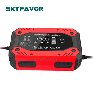 <span class=keywords><strong>12V</strong></span> 24V 10A バッテリー充電器 9段階自動充電 パルス修復機能付き Lifepo4/鉛蓄電池対応 自動車・トラック・バイク用 - Product Image 4