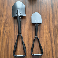 Outil d'extérieur multifonctionnel, pelle de survie tactique pliable durable, lame à pointe ronde, manche de 60 cm, revêtement en poudre noire