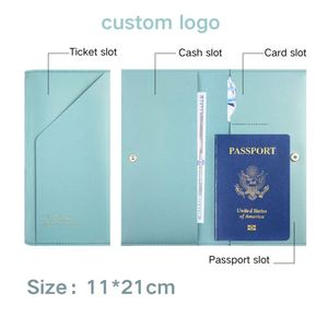 Porta Pasaportes Personalizado de Cuero PU, Funda de Viaje, Cartera para Boletos, Organizador de Documentos con Ranura para Tarjetas y Efectivo - Product Image 2