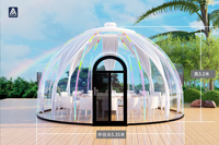 Dôme géodésique transparent moderne pour l'extérieur, maison bulle panoramique, structure en PC, résistant au vent