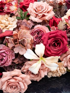 Arreglo Floral para Coche de Boda, <span class=keywords><strong>Flores</strong></span> Artificiales Mixtas, Estilo Europeo, Decoración Floral en Forma de V, LQ - Product Image 3