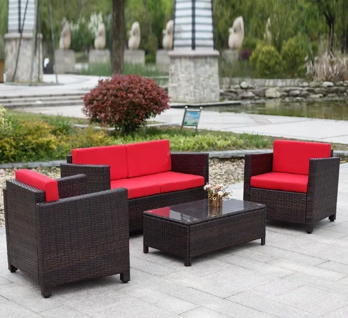 Impermeable anti-UV 2000 horas muebles de jardín de ratán mimbre Patio conjuntos