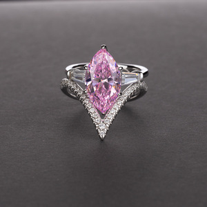 <span class=keywords><strong>El</strong></span> más nuevo diseño 8*14mm de alta calidad Marquesa ojo en forma de diamante de la Zirconia cúbica de plata esterlina 925, anillo - Product Image 3