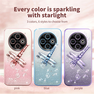Étui à <span class=keywords><strong>fleurs</strong></span> béquille électrolytique étui de téléphone portable pour Tecno Spark 30C Go 1 Go 2025 Pop 9 housse antichoc - Product Image 4