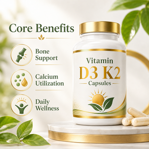 Cápsulas de Vitamina D3 K2, Suplemento Vegano para Huesos Fuertes - Product Image 2