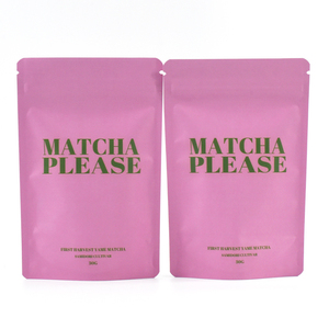Custom rifinitura <span class=keywords><strong>rosa</strong></span> opaca piccola dimensione 30G Stand up custodia con chiusura lampo per Matcha in polvere sacchetti di plastica - Product Image 3
