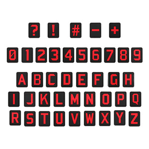 10 Símbolos Numéricos Arábigos, Letras de Suma/Resta ABCDEFG, Adhesivo Suave de Silicona PVC para Sellos, Insignias Luminosas 3D - Product Image 1