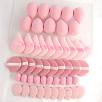 50 éponges de maquillage en polyuréthane hydrophile en forme de goutte d'eau, ensemble complet de maquillage, éponges coussin, éponges de maquillage