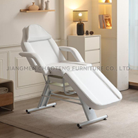 Table de massage et de beauté pliable portable en cuir avec pieds réglables pour salon, extension de cils, manucure, tatouage et coiffure