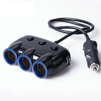 Adaptateur allume-cigare de voiture avec prise séparatrice 120W 5V 3.1A LED