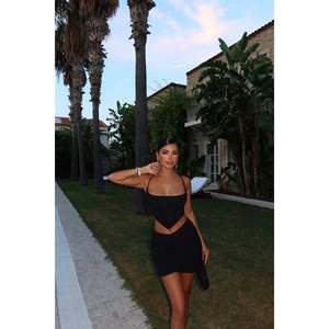 Lady's <b>Black</b> Nessa <b>Glitter</b> Two-Piece Set XS Size Woven Knitting Fabric Knee Length Casual Club Style Short <b>Top</b> Logo for Summer - Product Image 4