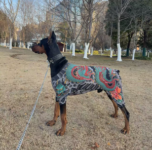 Tuta per <span class=keywords><strong>Tatuaggi</strong></span> per Animali Domestici - Fantastica Tuta per <span class=keywords><strong>Cani</strong></span> con Stampa Drago in Stile Tatuaggio Giapponese, in Tessuto Traspirante di Poliestere per <span class=keywords><strong>Cani</strong></span> di Taglia Grande - Product Image 2