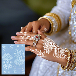 Adesivi per Tatuaggi Temporanei all'Henné <span class=keywords><strong>Indiano</strong></span> Sexy Marrone Rosso Bordeaux, Impermeabili per Corpo, Mani e Piedi, Tatuaggi Finti su Carta 2 - Product Image 2