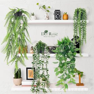 Conjunto <span class=keywords><strong>de</strong></span> Plantas Artificiales Colgantes con Eucalipto y Decoración <span class=keywords><strong>de</strong></span> Bonsái para Uso en Interiores, Pothos Artificial - Product Image 3