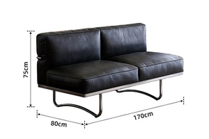 <span class=keywords><strong>Canapé</strong></span> design vintage Bauhaus LC5 <span class=keywords><strong>Le</strong></span> <span class=keywords><strong>Corbusier</strong></span>, <span class=keywords><strong>canapé</strong></span> italien minimaliste pour réception, bureau, salle de réunion, salon - Product Image 5