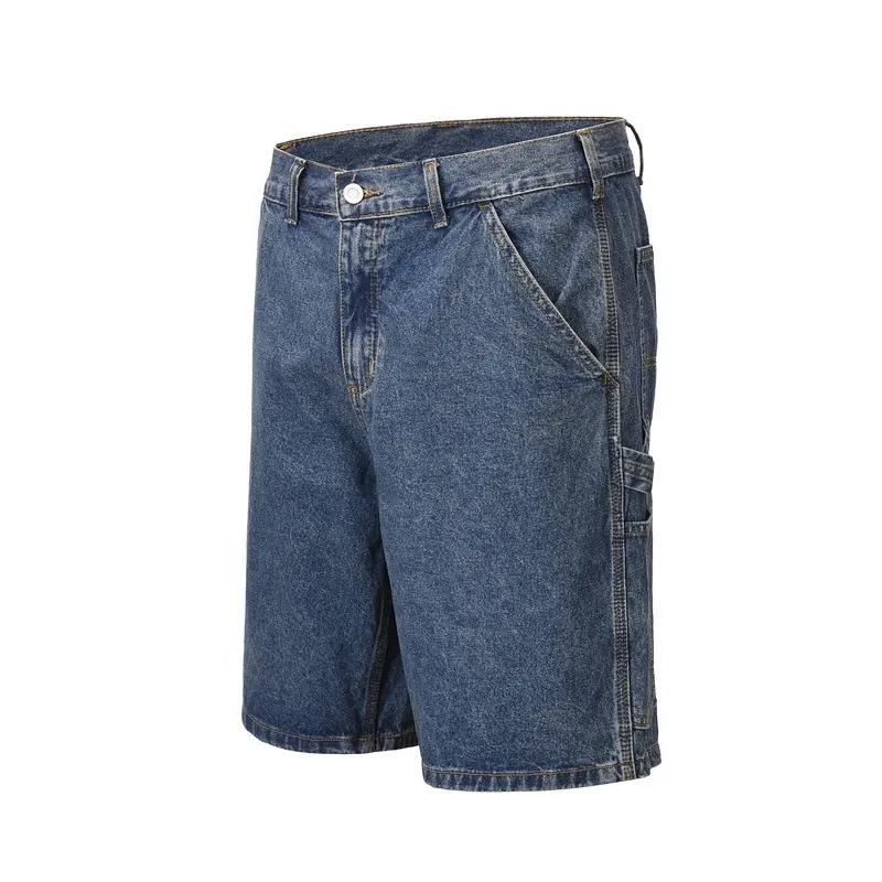 Pantaloncini di Jeans blu classici lavati con Logo personalizzato pantaloncini da uomo in Denim da allenamento sportivi da corsa