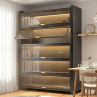 Armario de Almacenamiento de Hierro con Puerta Abatible, Diseño Moderno, a Prueba de Polvo, Gran Capacidad, para Muebles de Hogar en la Sala de Estar