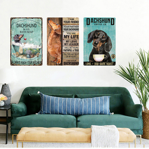 Papan Logam Seni Vintage Anjing <span class=keywords><strong>Dachshund</strong></span>, Dekorasi Dinding untuk Pub, Bar, Ruang Tamu, Rumah, Poster Logam Retro - Product Image 2