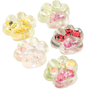 Kawaii Crystal Jelly Seven-Spot Ladybug Cat Paw TPR Squishy Toy Stress Relief Decompression <b>Gift</b> for Kids Adults Squeeze Toy Toy - Product Image 1
