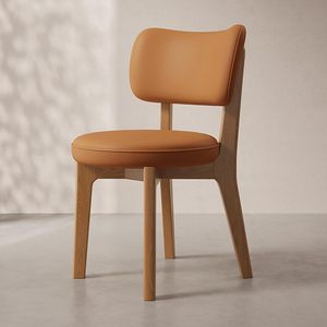 Sillas de comedor tapizadas, modernas, Beige, pata de gato, cuero, madera de pino maciza, MDF, cómodas para cocina, sala de estar - Product Image 5