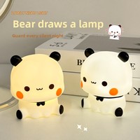 Veilleuse de chambre à coucher Panda de dessin animé, activée par le toucher, batterie intégrée, lumière chaude - cadeau d'anniversaire idéal pour votre ami