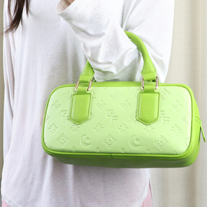 Fashion Women Mini Boston Handbag PU <b>Leather</b> Embossed Top Handle <b>Bag</b> <b>Small</b> Shoulder Purse For Daily Party Use - Product Image 6
