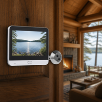 Smart Water Resistant Solar Powered Peephole Doorbell Camera 1080P WiFi Night Vision Two Way Talk